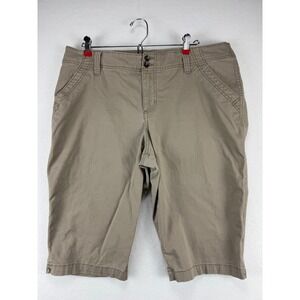 Sonoma Life Style Women 16 Khaki Tan Skimmer Shorts Mid Rise Knee Length Cotton